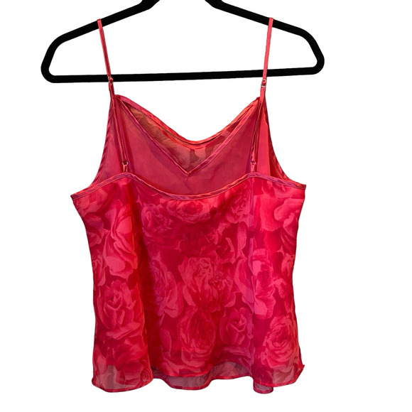 Vintage Valerie Stevens Womens Cami Top Extra Large Red Rose Mesh Y2K Romantic - Picture 2 of 11